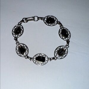 Elegant Black and Silver Bracelet